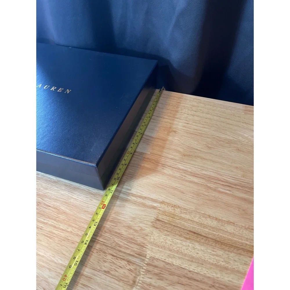 Ralph Lauren Navy Blue Gold‎ Foil Logo Large Gift Box Storage 17.5x11.5x3.25
